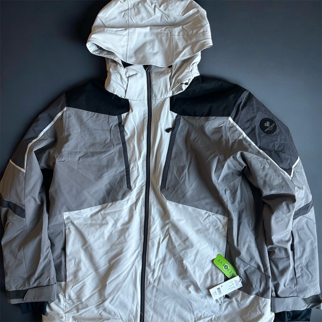 Obermeyer Men's White And Gray Ski Jacket